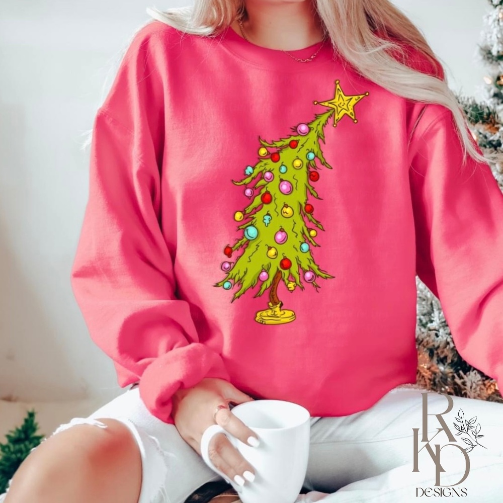 Whoville Christmas Tree Sweatshirt, Trendy Christmas Tree Sweatshirt